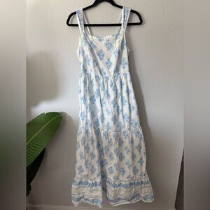 Haute Hippie Blue and White Floral Maxi Dress